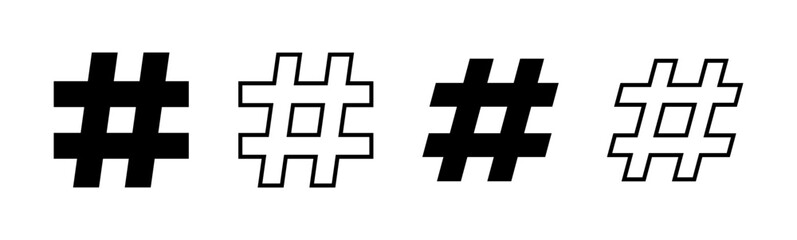 Obraz premium Hashtag icon set. hashtag symbol