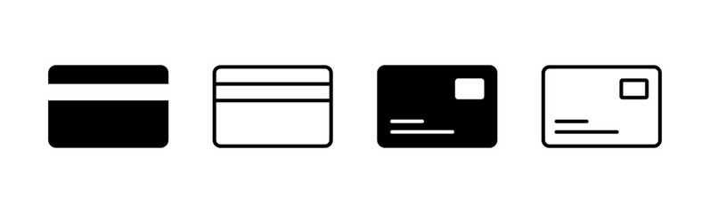 Credit card icon set. Credit card payment icon vector