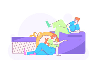 Internet financial management investment flat vector concept operation hand drawn illustration
