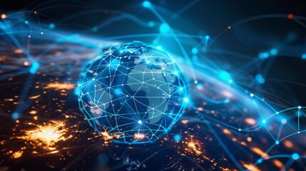 Obraz premium Global Network with Digital Effects