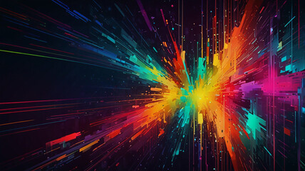 Abstract 3d colorful digital technology visual design background