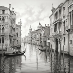 Naklejka premium Coloring page famous Venice