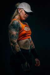 Tough Blonde Boxer Girl with Muscular Physique and Fitness