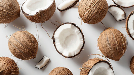 seamless coconut oil on white background
