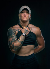 Tough Blonde Boxer Girl with Muscular Physique and Fitness