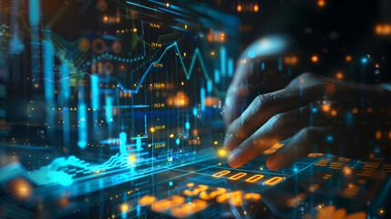 manso de hombre modificando graficas de tecnologia y datos virtuales de datos de red de la web graficas empresariales o de economia monitoreando informacion desde un centro de datos