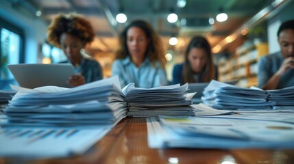  Journalistic hub: the newsroom background, illustrating the fast-paced atmosphere where news is gathered, verified, and delivered.