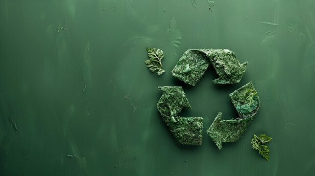 fondo con espacio para copiar con un simbolo de reciclaje para evitar la contaminacion del medio ambiente y el calentamiento global fondo organico y de conservacion