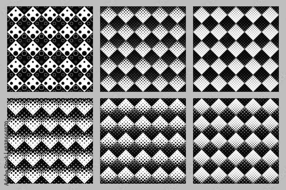 Aufkleber geometrical circle pattern background set - vector graphic from dots and circles