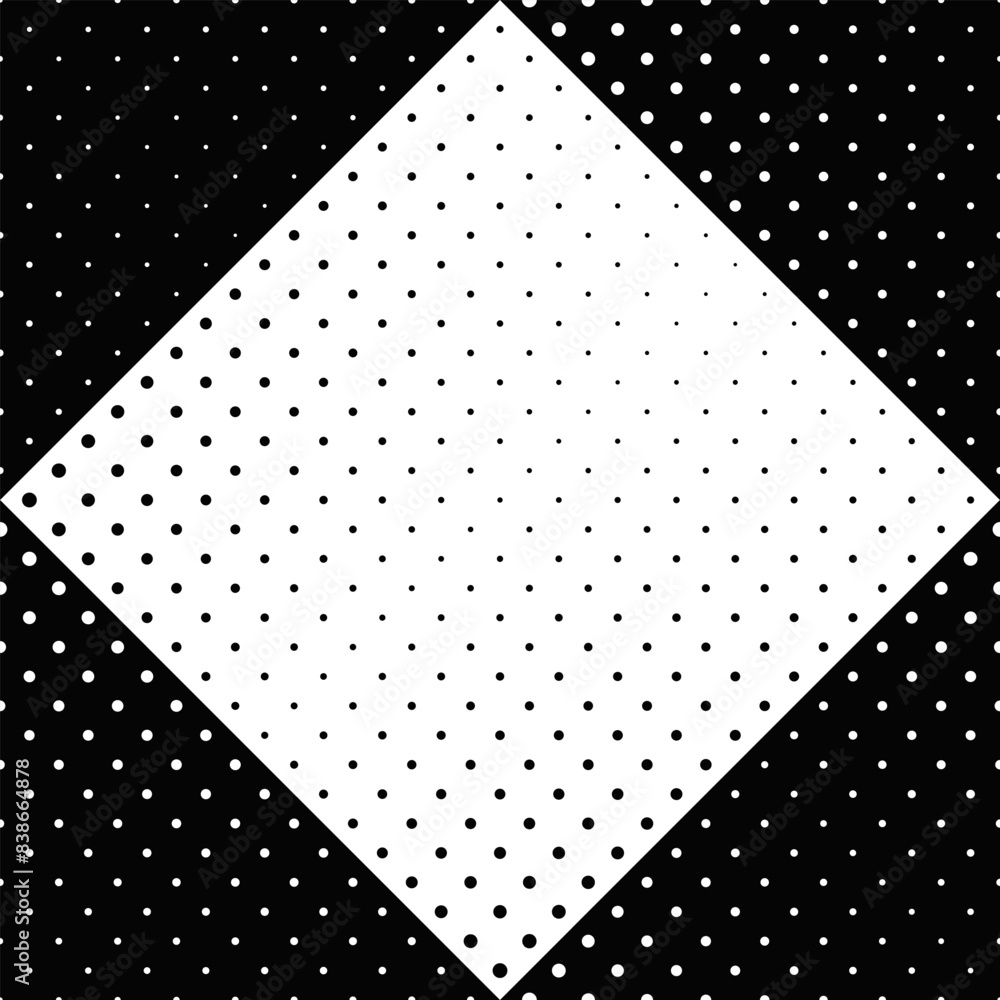 Poster monochrome geometrical dot pattern background - abstract black and white vector graphic design