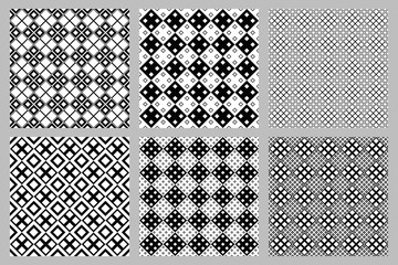 Seamless diagonal square pattern background set -  abstract vector graphic design