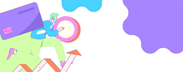 Internet financial management investment flat vector concept operation hand drawn illustration
