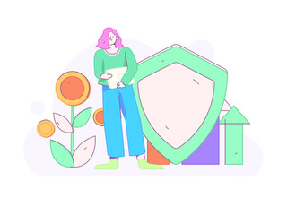 Internet financial management investment flat vector concept operation hand drawn illustration
