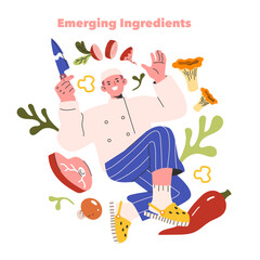 Emerging Ingredients. Flat Vector Illustration