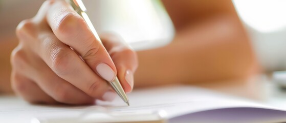 hand writing on paper with a pen