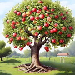 ''apple tree with apples.''