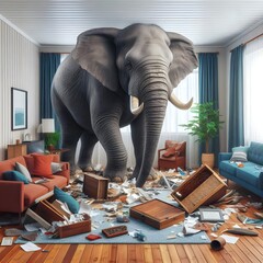 The elephant in the room, English idiom