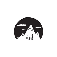 Landscape handdrawn illustration, nature drawing