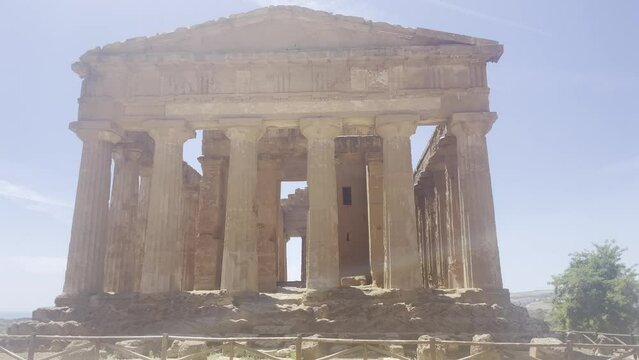 Panoramic at Valle dei Templi archaeological site in Agrigento Italy heritage