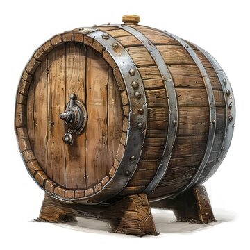 recommend clip art: Whimsical dadaism, Beer barrel side view clipart with wood grain detail