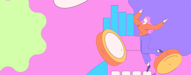 Internet financial management investment flat vector concept operation hand drawn illustration
