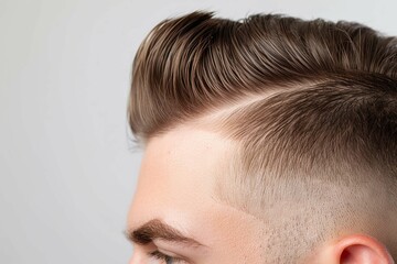 Obraz premium Close up view on undercut hairstyle