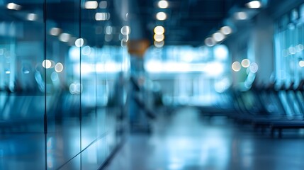 Defocused Gym Mirrors Reflecting Workout Areas and Equipment