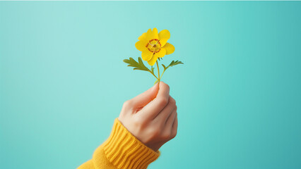 hand holding a flower
