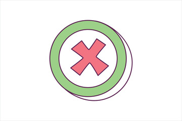 Obraz premium Wrong Yes Flat Sticker Design