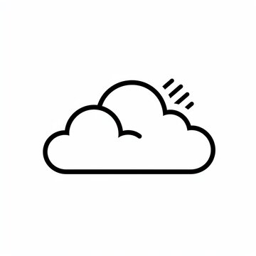 recommend clip art: Simple line art icon of a cloud with the sun peeking out.
