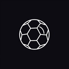 Obraz premium White outline of a soccer ball on a black background.