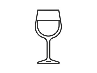 Obraz premium Line art illustration of a wine glass.