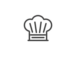 Obraz premium Line art icon of a chef's hat, representing cooking and culinary arts.