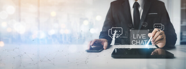 Live chat with various service provider websites, answering customer questions with admins or system administrators, contacting system users through the live chat system to solve problems immediately.