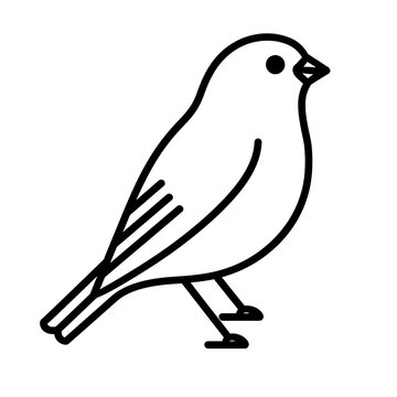 recommend clip art: Simple line drawing of a small bird.
