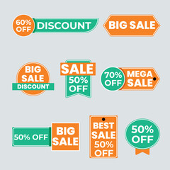 Realistic red price tags collection. Special offer or shopping discount label. Retail paper sticker. Promotional sale badge with text. Vector illustration.