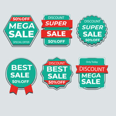 Realistic red price tags collection. Special offer or shopping discount label. Retail paper sticker. Promotional sale badge with text. Vector illustration.