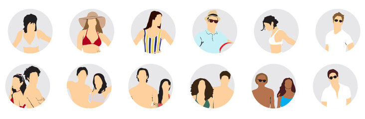 beach collection avatar profile set