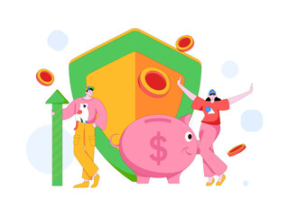 Internet financial management investment flat vector concept operation hand drawn illustration
