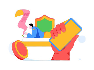 Internet financial management investment flat vector concept operation hand drawn illustration
