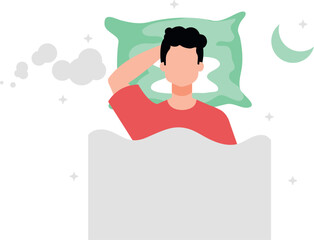 The boy is sleeping.