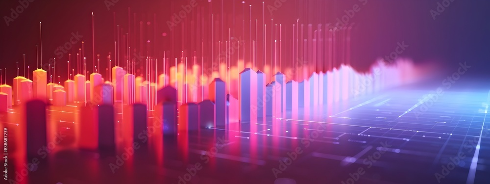 Poster d rendered frequency range graph displaying signals peaks and valleys