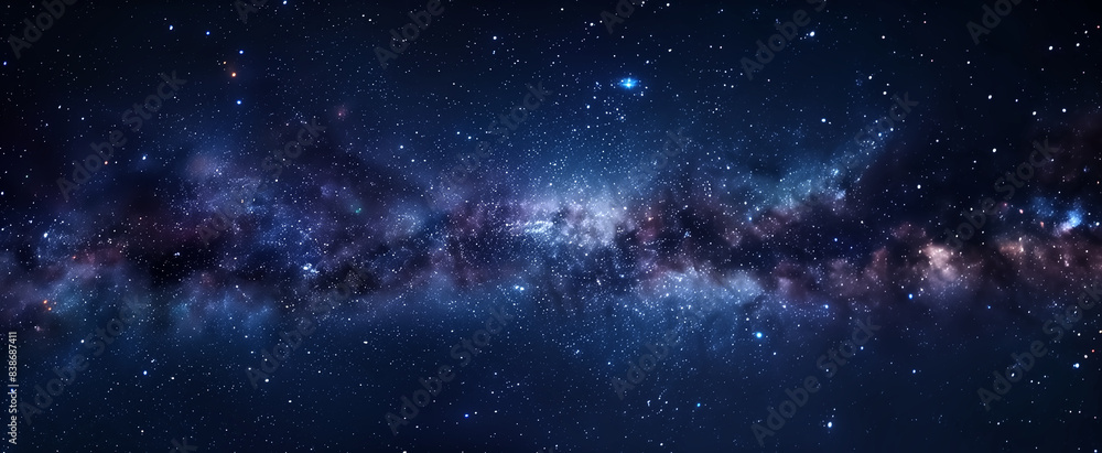 Wall mural night sky with milky way flowing through it milky way that perfo