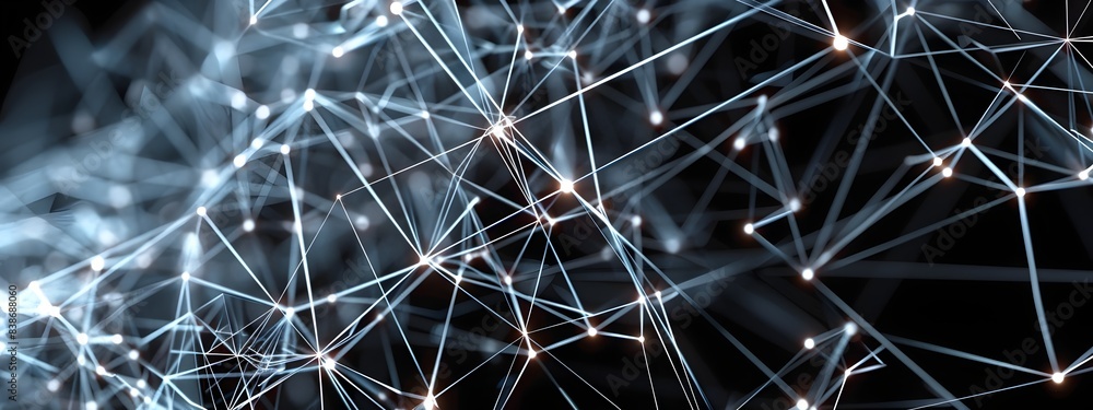 Poster intricate tech constellation interconnected patterns of digital dynamism