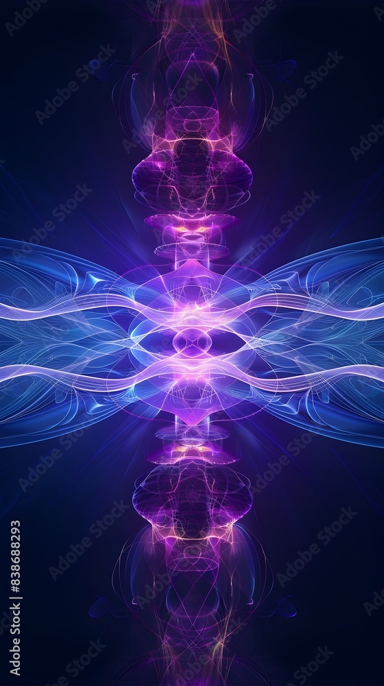 Aufkleber captivating quantum wave patterns representing futuristic digital technology