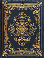 An ornate leather cover with intricate gold designs, showcasing the classic aesthetic of vintage book covers