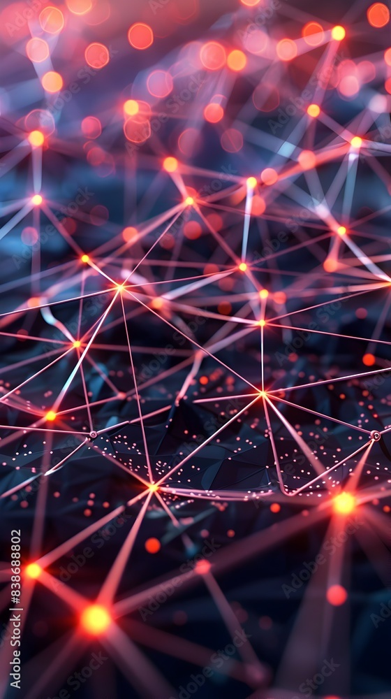 Poster futuristic abstract network patterns with digital technology elements