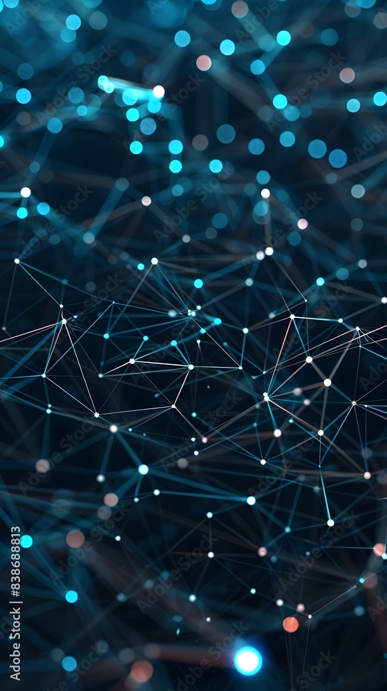 Poster futuristic 3d abstract network patterns with tech elements