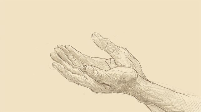 Praise and Universality: Psalms 117 Biblical Illustration, God's Love and Faithfulness, Beige Background, copyspace