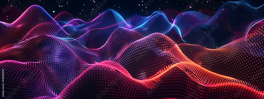 Aufkleber captivating digital mesh patterns with intricate geometric designs